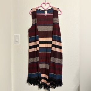 🖤Now N Forever Burgundy and Blue Knit Top🖤